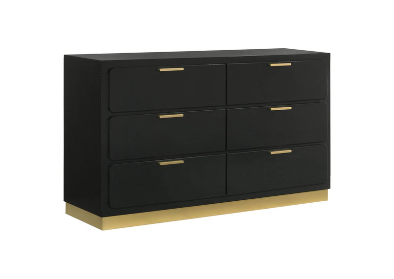 224783 Caraway 6-drawer Dresser Black