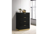 224785 Caraway 4-drawer Bedroom Chest Black
