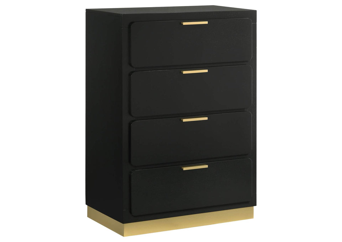 224785 Caraway 4-drawer Bedroom Chest Black