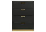 224785 Caraway 4-drawer Bedroom Chest Black