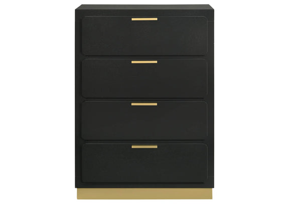 224785 Caraway 4-drawer Bedroom Chest Black