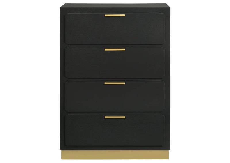 224785 Caraway 4-drawer Bedroom Chest Black