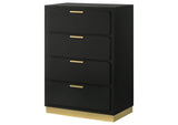 224785 Caraway 4-drawer Bedroom Chest Black