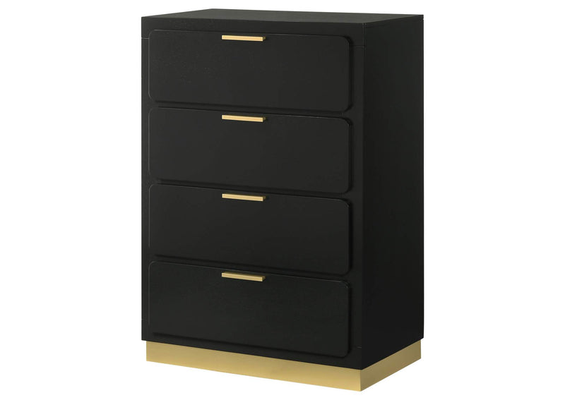 224785 Caraway 4-drawer Bedroom Chest Black