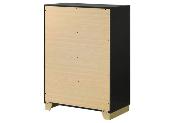 224785 Caraway 4-drawer Bedroom Chest Black