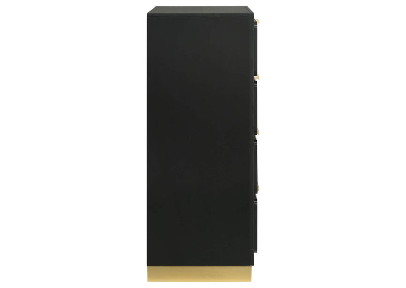 224785 Caraway 4-drawer Bedroom Chest Black