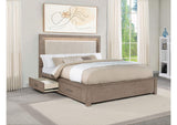 224850KE Kenora 56-inch Eastern King LED Storage Bed Barley Brown