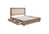 224850KE Kenora 56-inch Eastern King LED Storage Bed Barley Brown