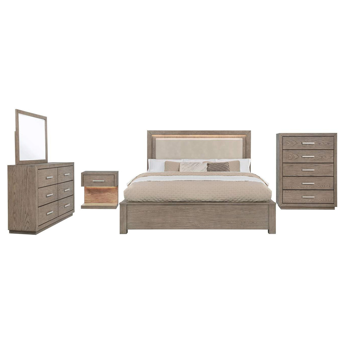 224850KW-S5 Kenora 5-piece California King Bedroom Set Barley Brown