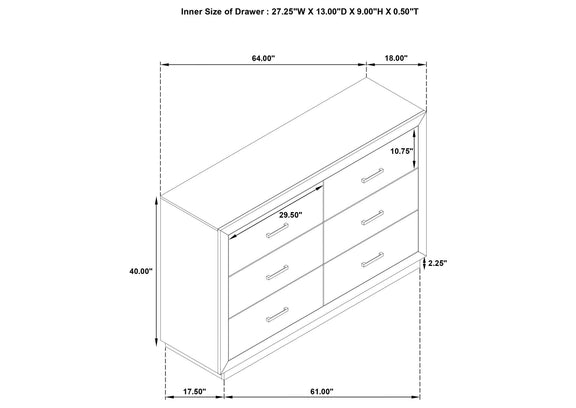 224850KW-S5 Kenora 5-piece California King Bedroom Set Barley Brown