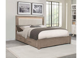 224850KW Kenora 56-inch California King LED Storage Bed Barley Brown