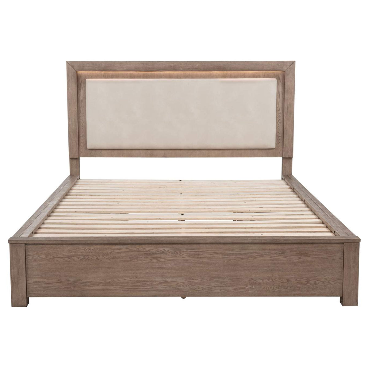 224850KW Kenora 56-inch California King LED Storage Bed Barley Brown