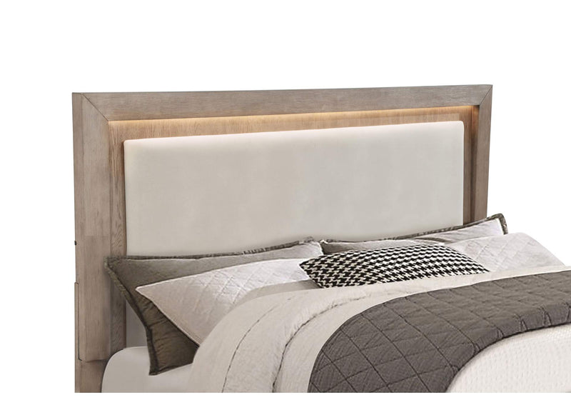 224850KW Kenora 56-inch California King LED Storage Bed Barley Brown