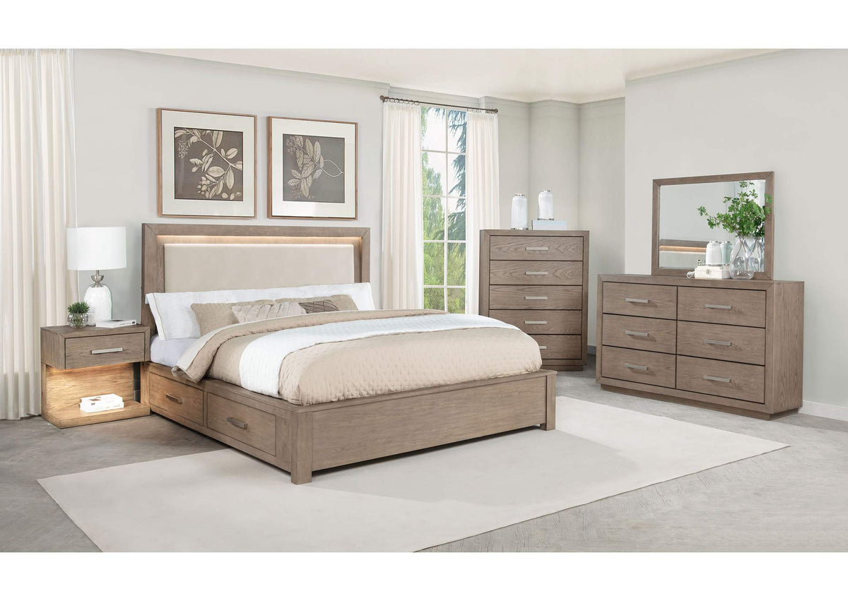 224850Q-S5 Kenora 5-piece Queen Bedroom Set Barley Brown