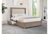 224850Q Kenora 56-inch Queen LED Storage Bed Barley Brown