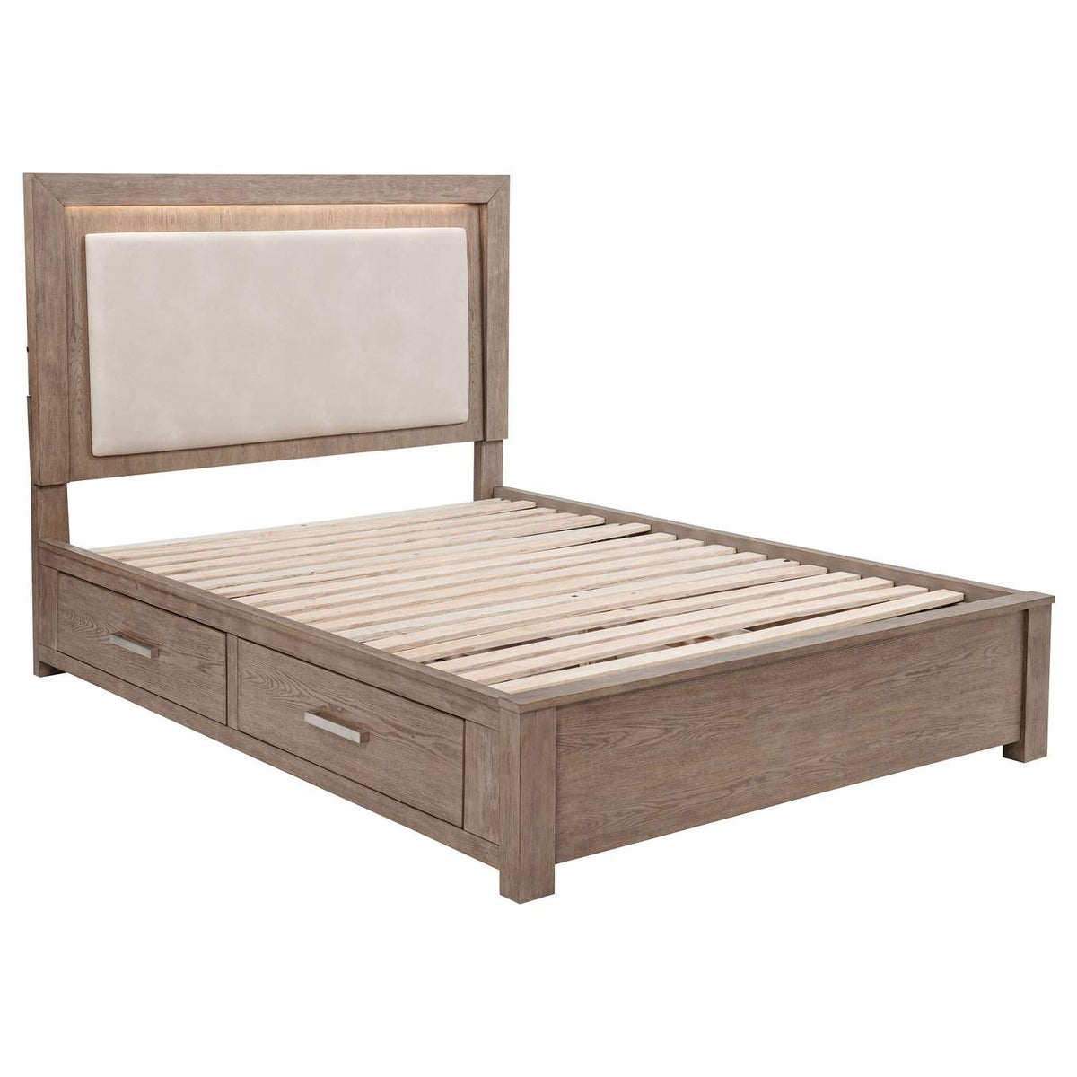 224850Q Kenora 56-inch Queen LED Storage Bed Barley Brown