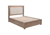 224850Q Kenora 56-inch Queen LED Storage Bed Barley Brown