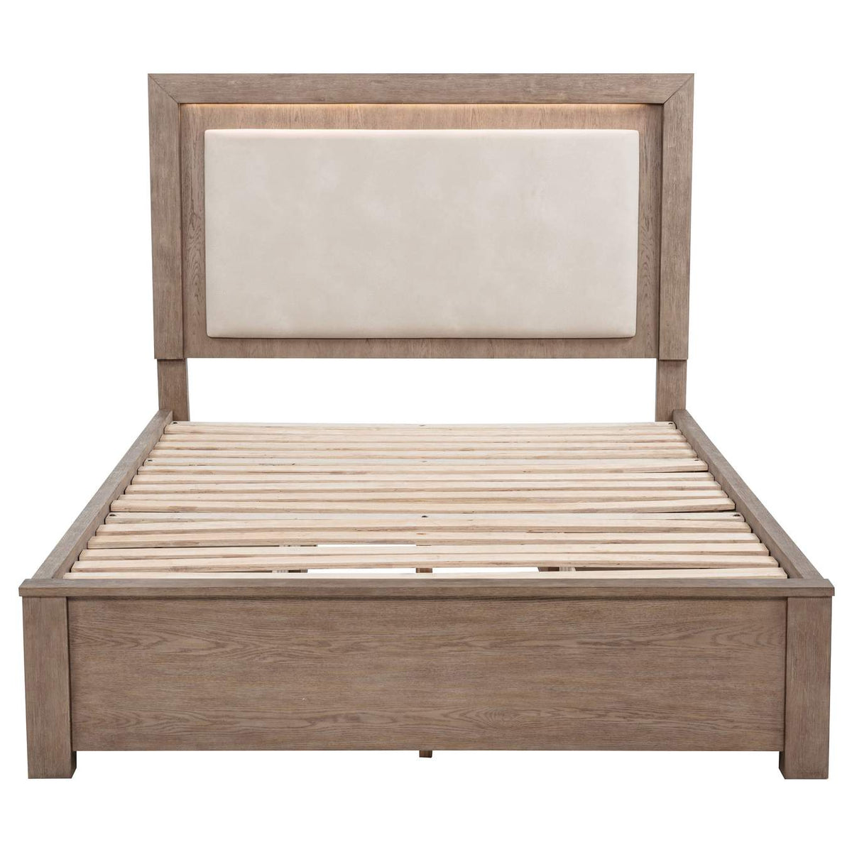 224850Q Kenora 56-inch Queen LED Storage Bed Barley Brown