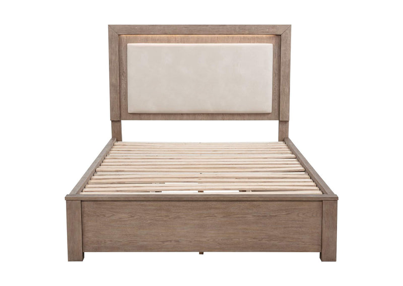 224850Q Kenora 56-inch Queen LED Storage Bed Barley Brown