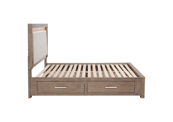 224850Q Kenora 56-inch Queen LED Storage Bed Barley Brown