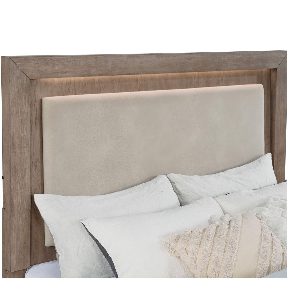 224850Q Kenora 56-inch Queen LED Storage Bed Barley Brown