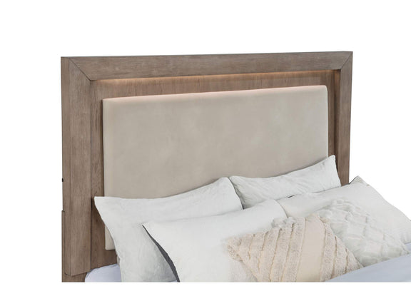 224850Q Kenora 56-inch Queen LED Storage Bed Barley Brown