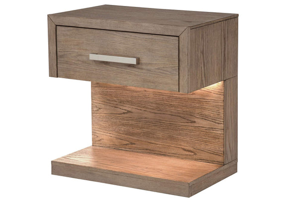 224852 Kenora 1-drawer Nightstand Bedside Table Barley Brown