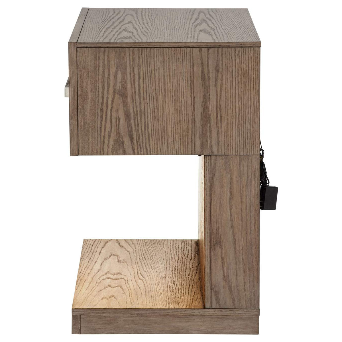 224852 Kenora 1-drawer Nightstand Bedside Table Barley Brown