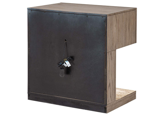 224852 Kenora 1-drawer Nightstand Bedside Table Barley Brown