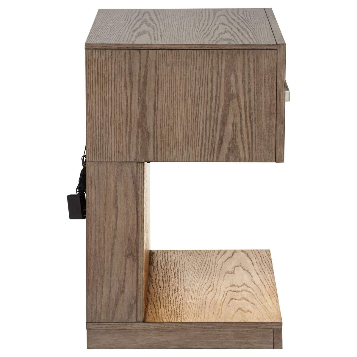 224852 Kenora 1-drawer Nightstand Bedside Table Barley Brown