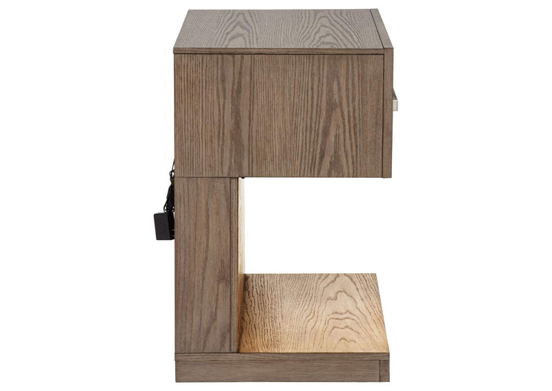 224852 Kenora 1-drawer Nightstand Bedside Table Barley Brown
