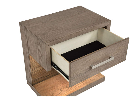 224852 Kenora 1-drawer Nightstand Bedside Table Barley Brown