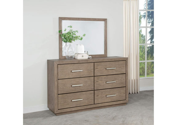 224853M Kenora 6-drawer Dresser and Mirror Barley Brown