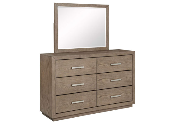 224853M Kenora 6-drawer Dresser and Mirror Barley Brown