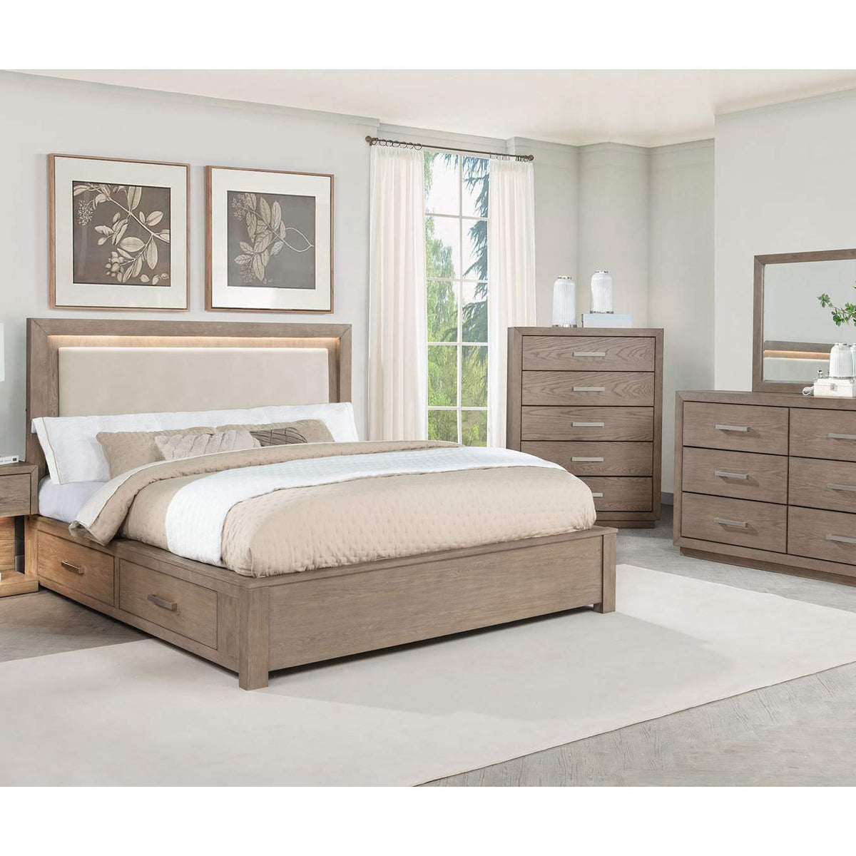 224853M Kenora 6-drawer Dresser and Mirror Barley Brown