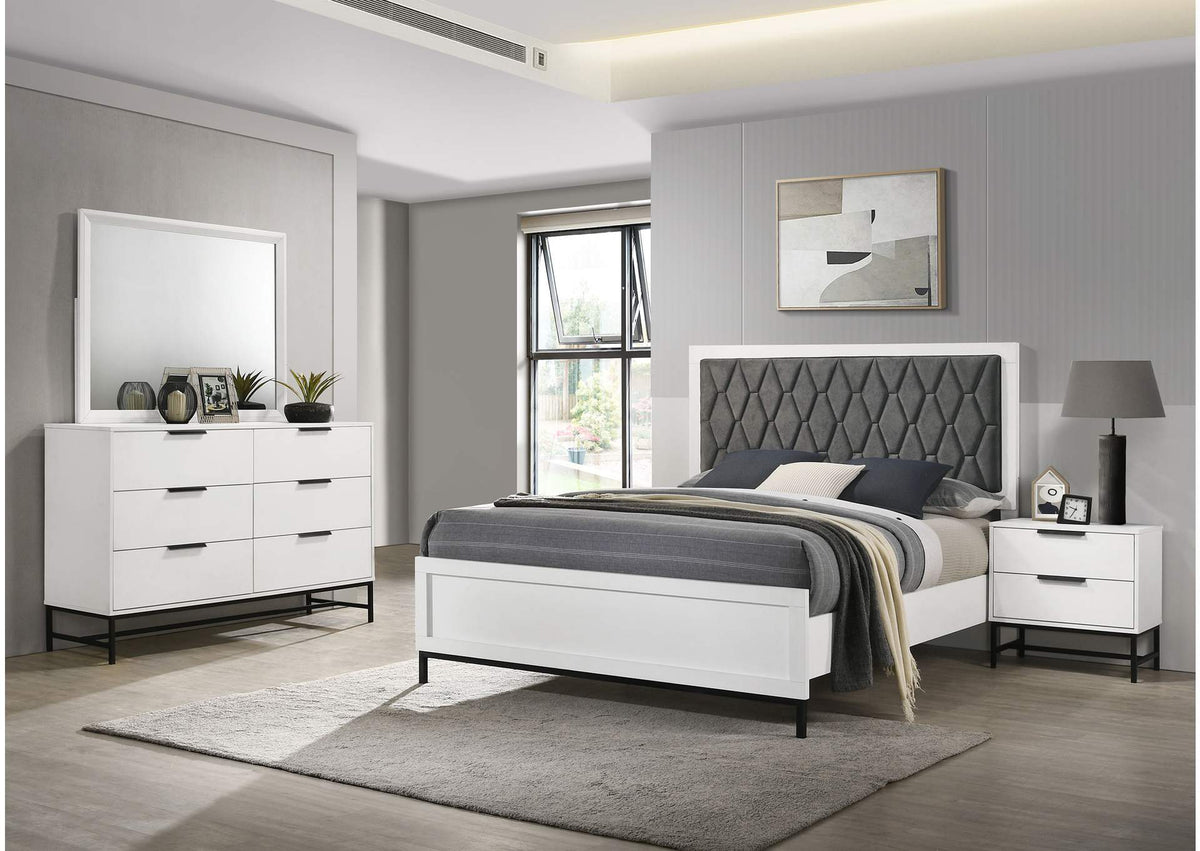224861KE-S4 Sonora 4-piece Eastern King Bedroom Set White