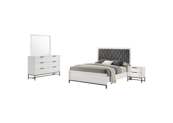 224861KE-S4 Sonora 4-piece Eastern King Bedroom Set White