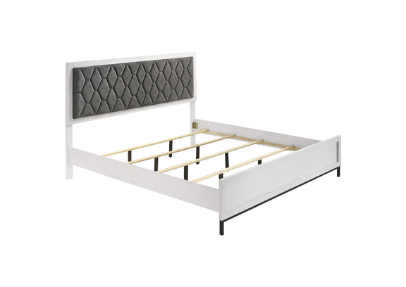 224861KE Sonora Eastern King Upholstered Panel Bed White
