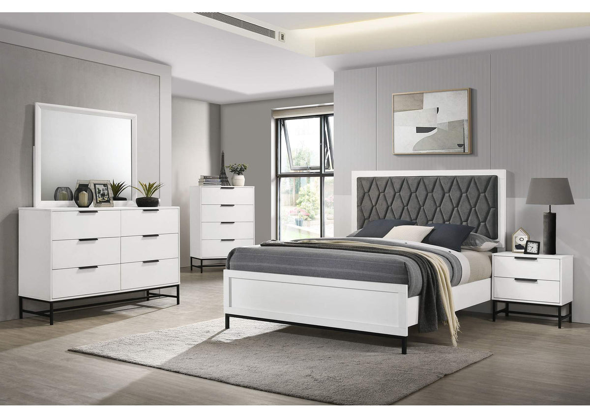 224861KW-S5 Sonora 5-piece California King Bedroom Set White