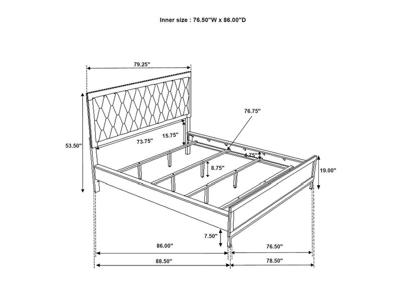 224861KW-S5 Sonora 5-piece California King Bedroom Set White