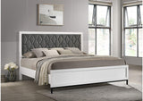 224861KW Sonora California King Upholstered Panel Bed White