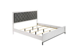 224861KW Sonora California King Upholstered Panel Bed White