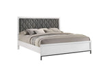 224861KW Sonora California King Upholstered Panel Bed White