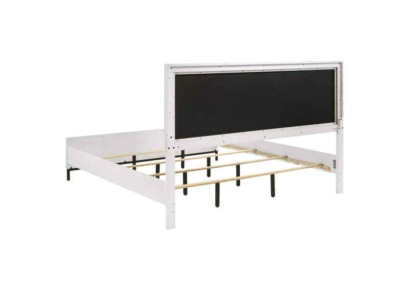 224861KW Sonora California King Upholstered Panel Bed White