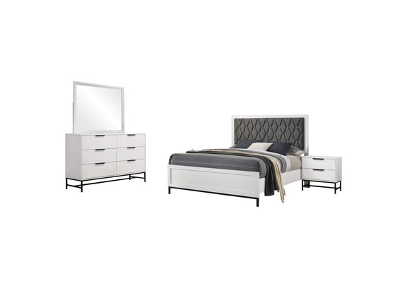 224861Q-S4 Sonora 4-piece Queen Bedroom Set White