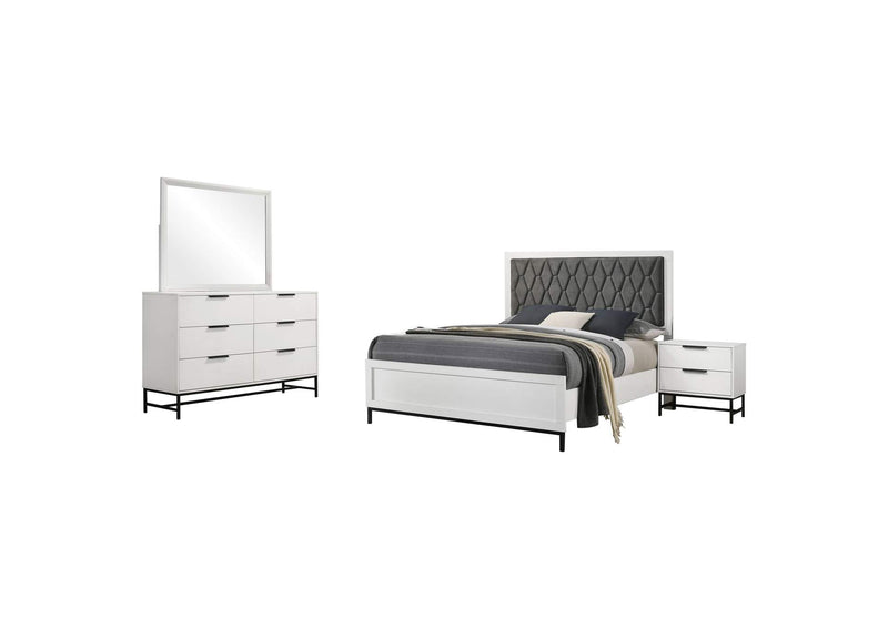 224861Q-S4 Sonora 4-piece Queen Bedroom Set White