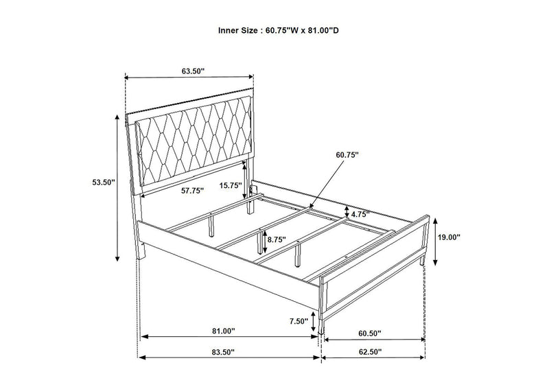 224861Q-S4 Sonora 4-piece Queen Bedroom Set White