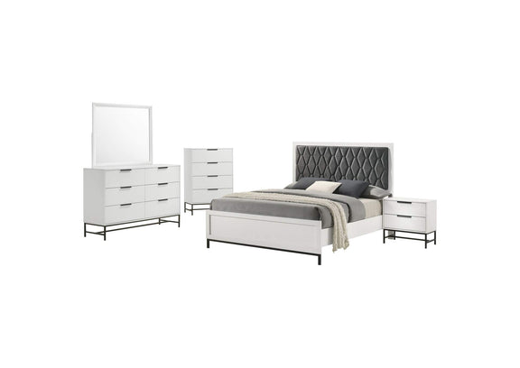 224861Q-S5 Sonora 5-piece Queen Bedroom Set White