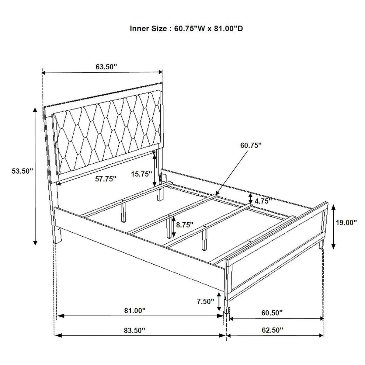 224861Q-S5 Sonora 5-piece Queen Bedroom Set White