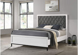 224861Q Sonora Queen Upholstered Panel Bed White
